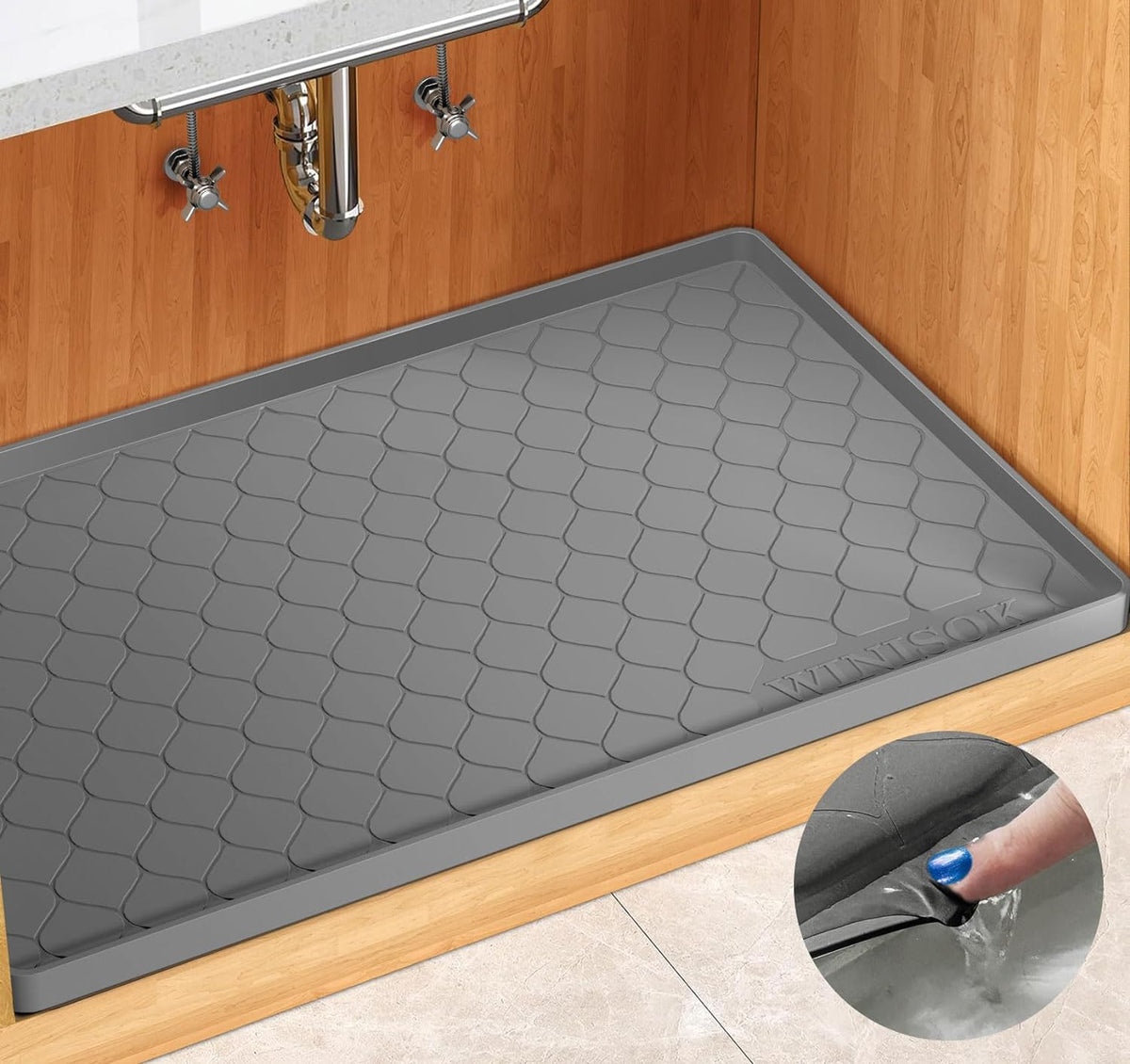 Silicone under Sink Mat 34" X 22", Kitchen Essentials and Gadgets, Shelf Liner A