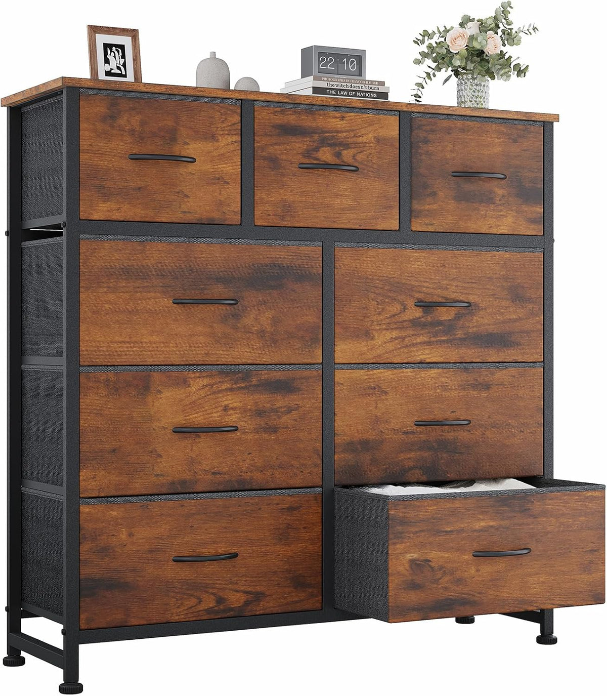 9 Drawers Storage Organizers Units, Closet Organizers and Storage for Clothes, Fabric Storage Drawer for Living Room, Chest of Dresser in 39.4" D X 11.8" W X 39.9" H, Grey