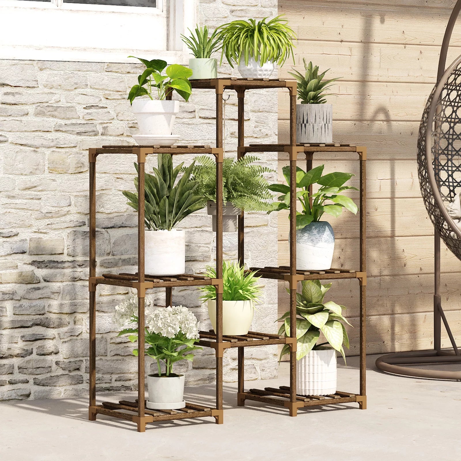 Wooden Tiered Plant Stand