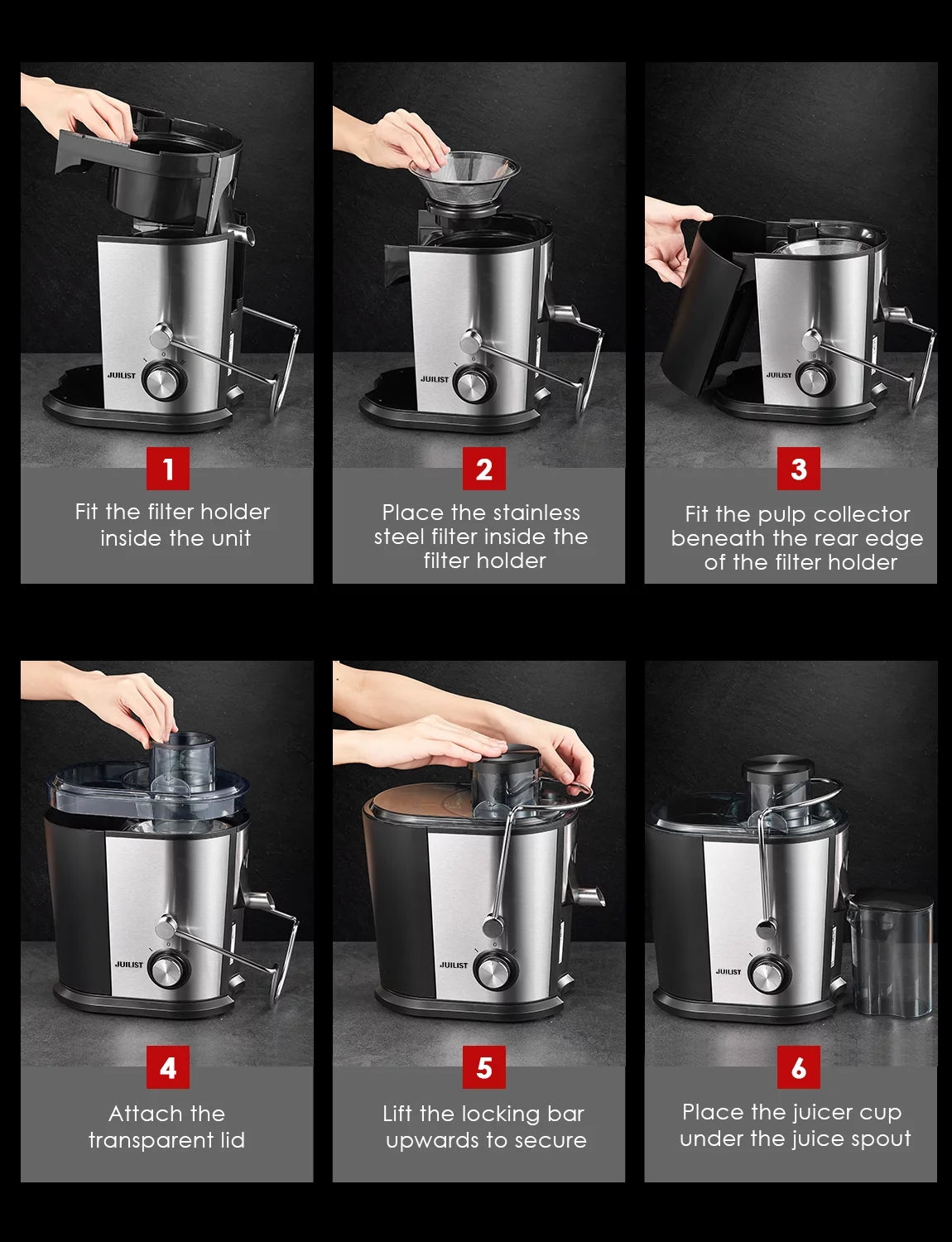400W Electric Juicer Machine with Wide Feed Chute