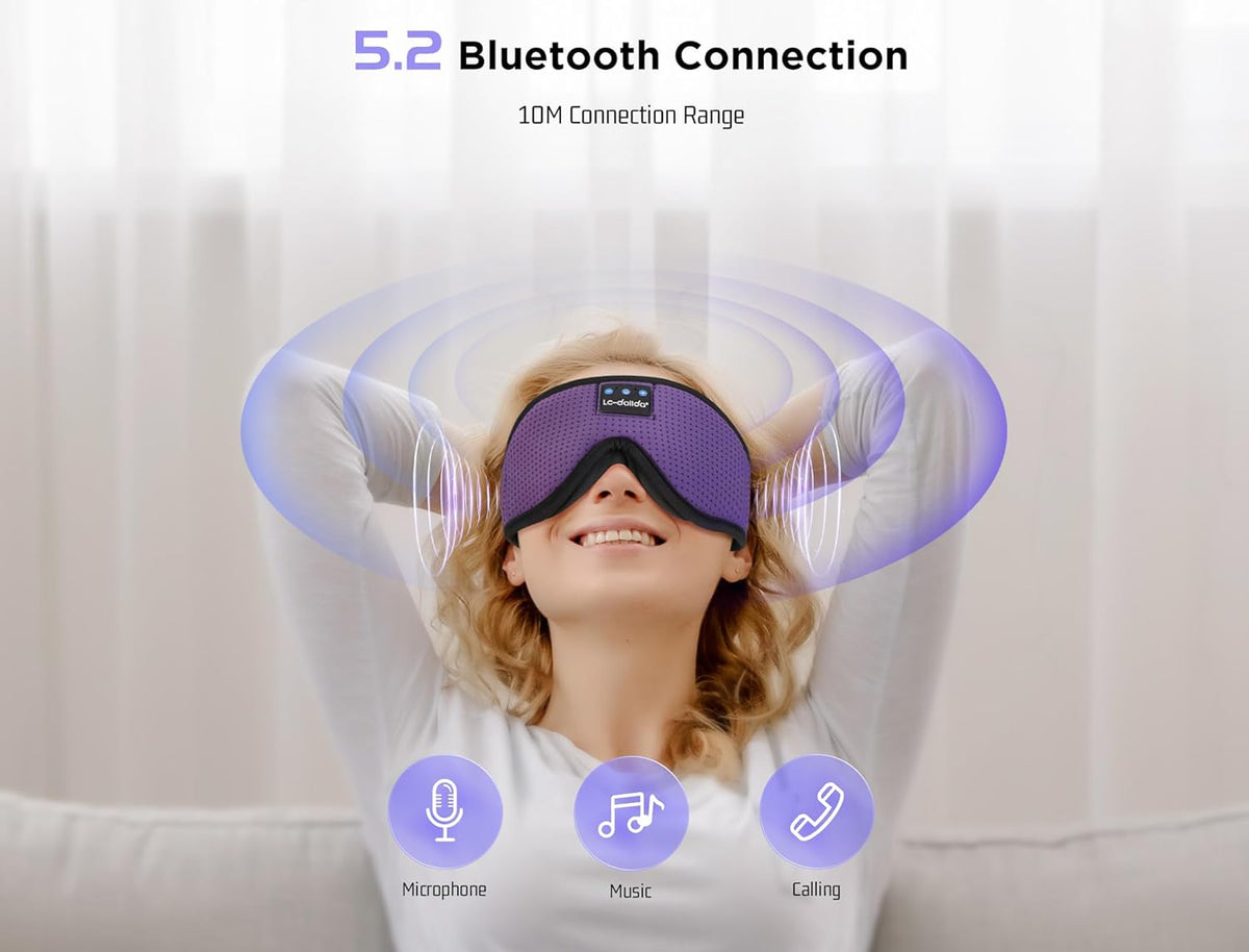 Sleep Mask with Bluetooth Headphones Bluetooth Sleep Mask Sleep Headphones,3D Eye Mask for Sleeping Mask Music Sleeping Headphones for Side Sleepers Meditation Gifts Gadgets for Men Women