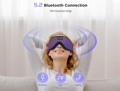 Sleep Mask with Bluetooth Headphones Bluetooth Sleep Mask Sleep Headphones,3D Eye Mask for Sleeping Mask Music Sleeping Headphones for Side Sleepers Meditation Gifts Gadgets for Men Women