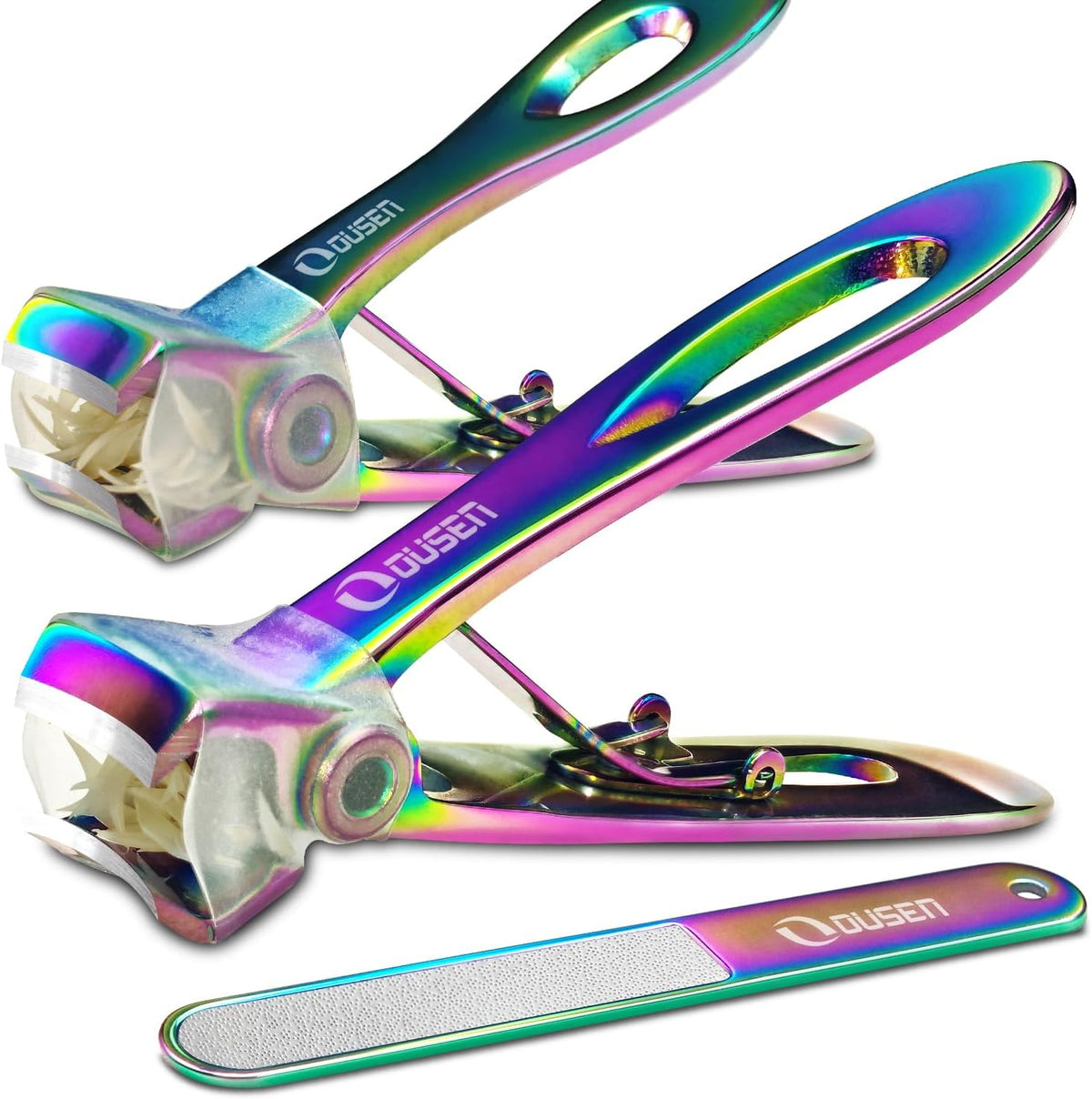 Nail Clippers with Catcher - anti Splash Wide Jaw Opening Thick Toenail Clippers for Seniors | Self-Collecting Fingernail Cutter Heavy Duty Toe Nail Clippers for Men&Women | Silver | L&S
