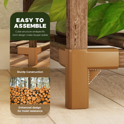 Wooden Tiered Plant Stand