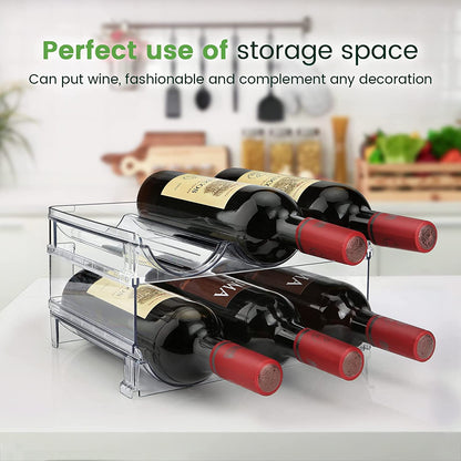 Stackable Water Bottle Organizer for Cabinet – 2-Pack Stackable Storage Rack.