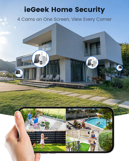 Wireless Solar Security Camera, Color Night Vision, Motion Sensor