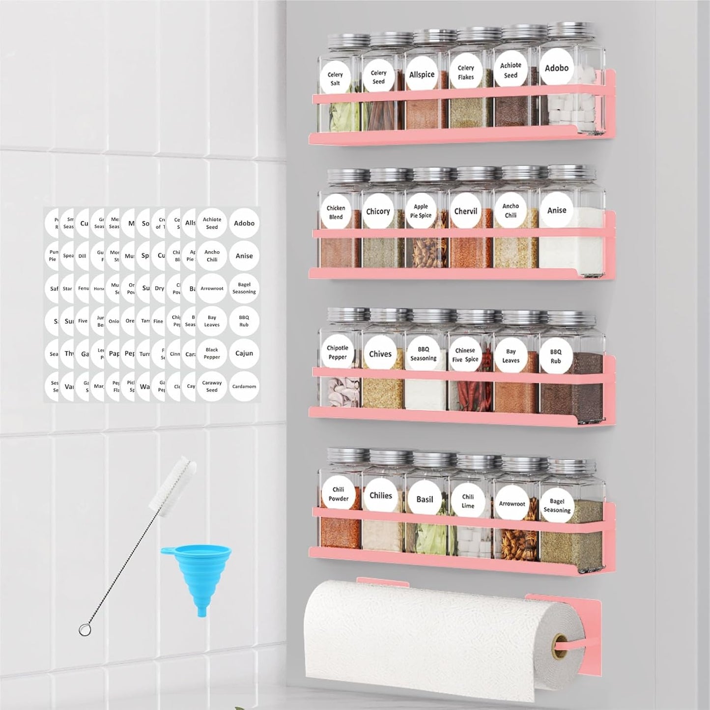 Magnetic Spice Rack for Refrigerator 4Pack 