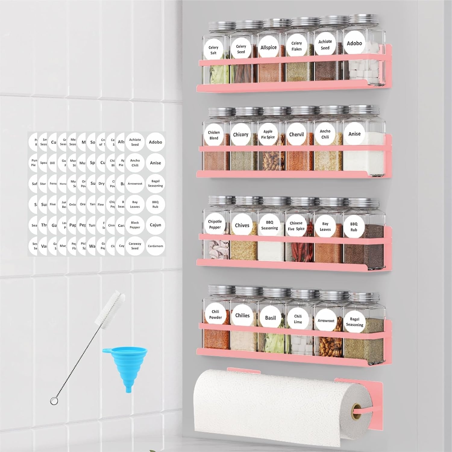 Magnetic Spice Rack for Refrigerator 4Pack 