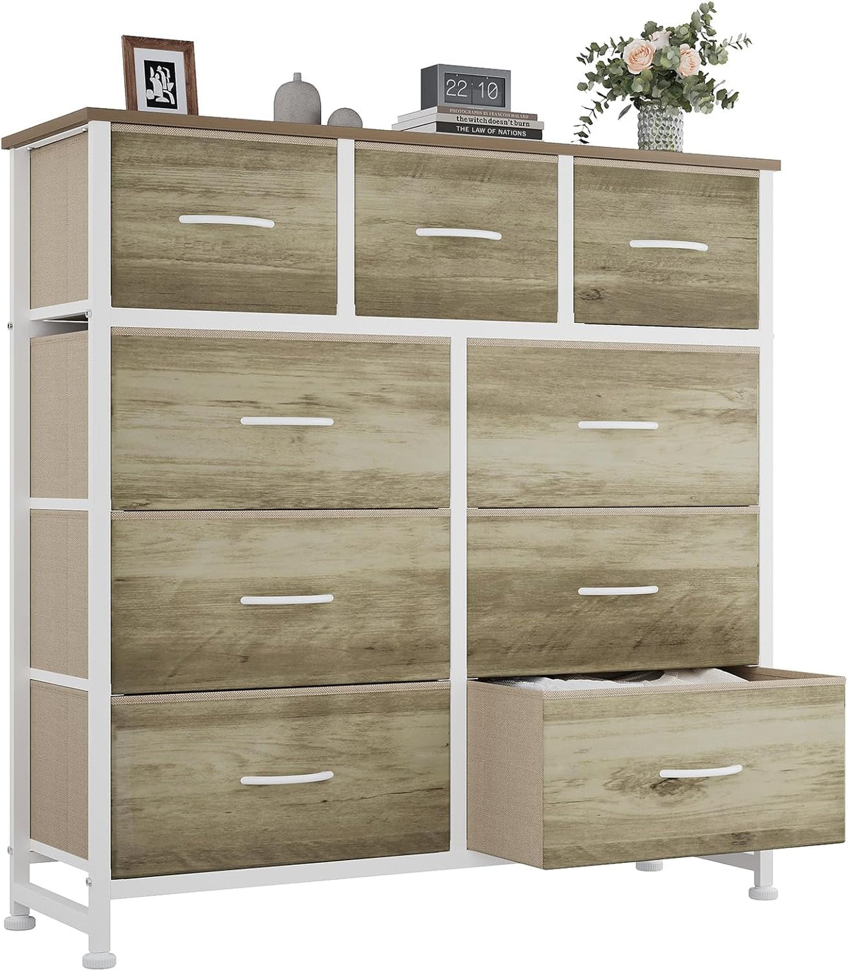 9 Drawers Storage Organizers Units, Closet Organizers and Storage for Clothes, Fabric Storage Drawer for Living Room, Chest of Dresser in 39.4" D X 11.8" W X 39.9" H, Grey