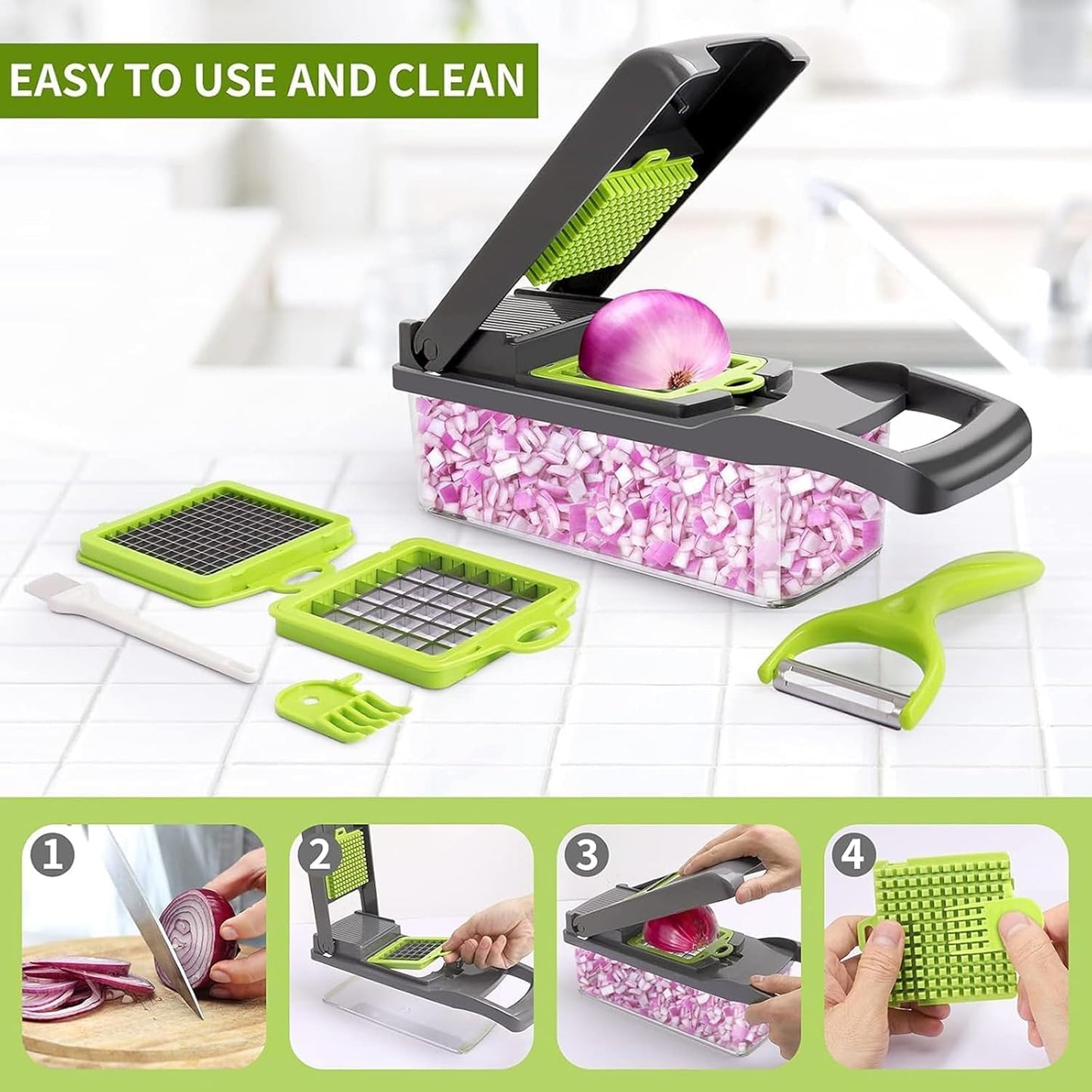 15 in 1 Vegetable Chopper and Food Chopper with Container