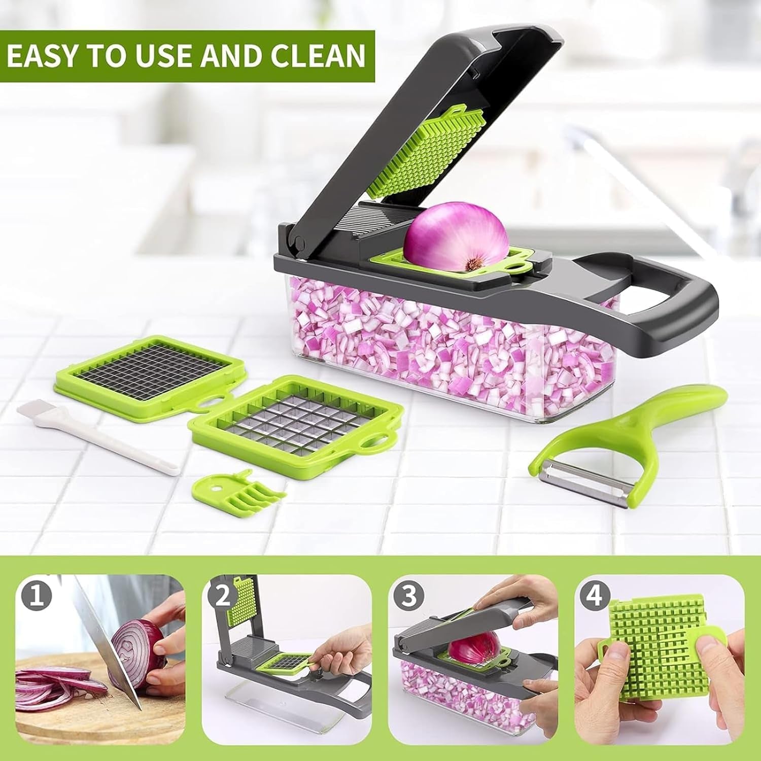 15 in 1 Vegetable Chopper and Food Chopper with Container