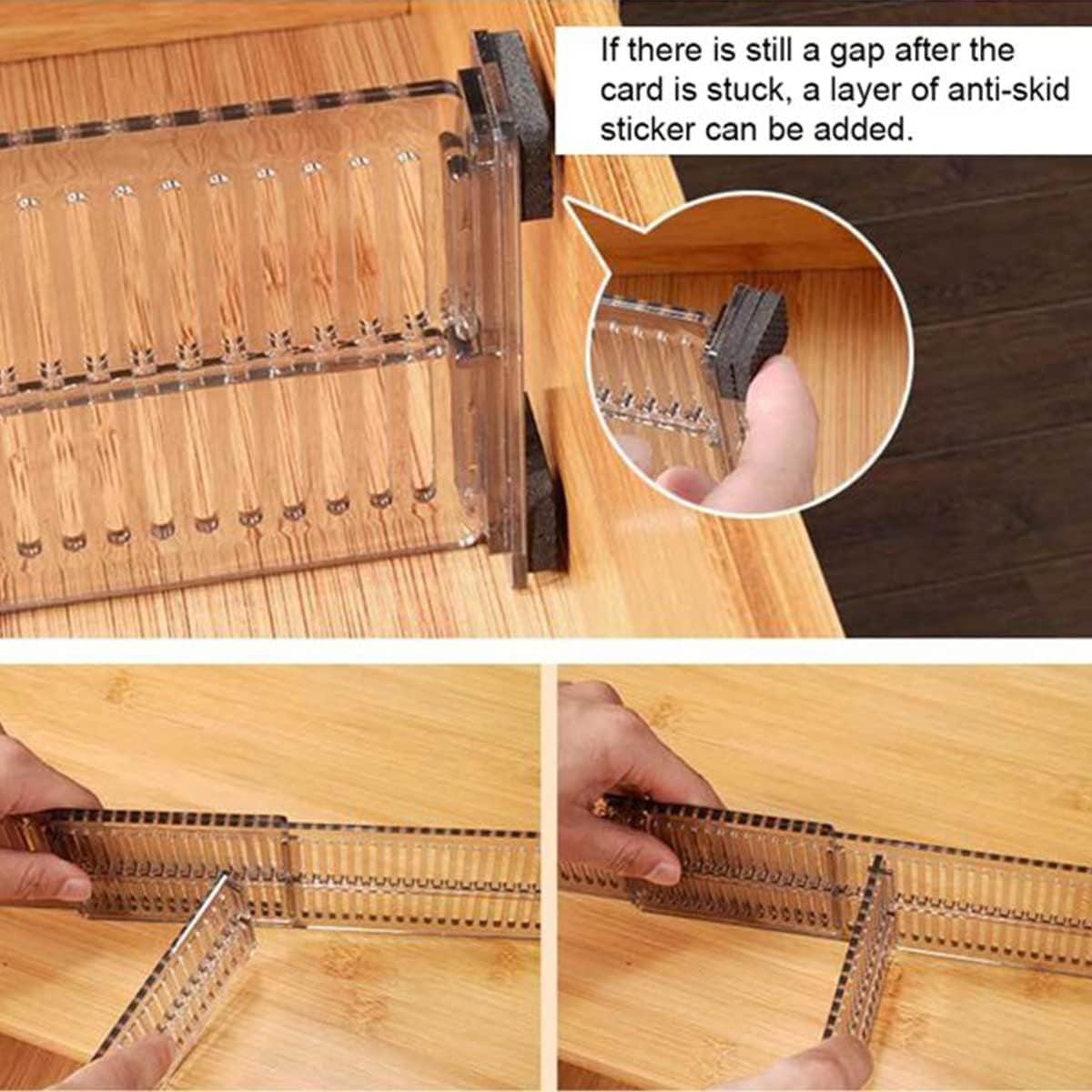 4 Pack Adjustable Expandable Drawer Dividers Organizers (2 Sets) Plastic Separators for Bedroom Bathroom Closet Kitchen Dresser