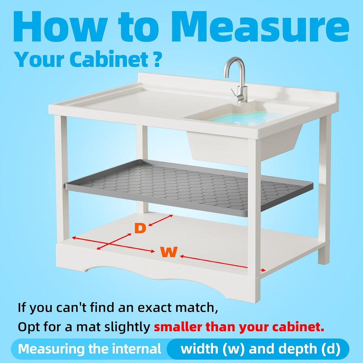Silicone under Sink Mat 34" X 22", Kitchen Essentials and Gadgets, Shelf Liner A