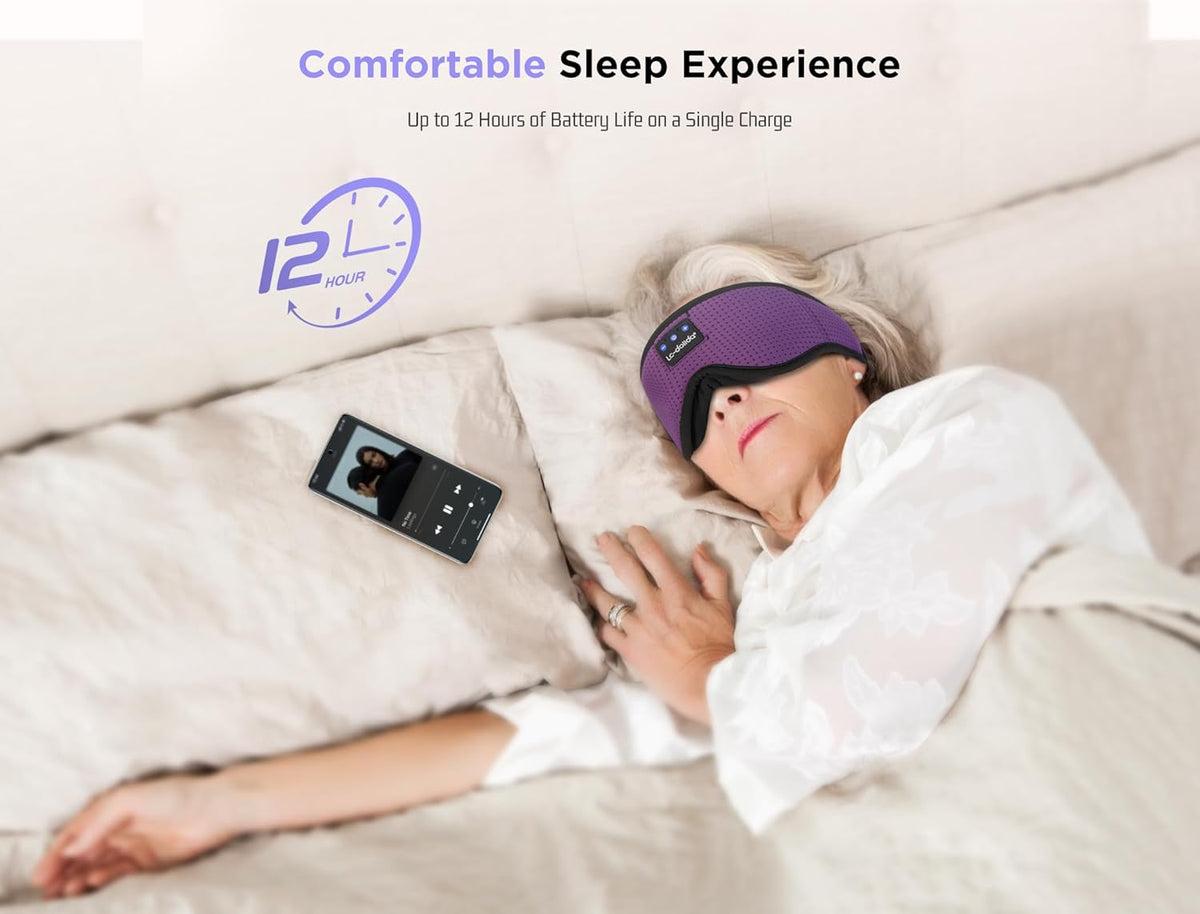 Sleep Mask with Bluetooth Headphones Bluetooth Sleep Mask Sleep Headphones,3D Eye Mask for Sleeping Mask Music Sleeping Headphones for Side Sleepers Meditation Gifts Gadgets for Men Women