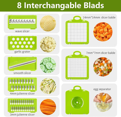 15 in 1 Vegetable Chopper and Food Chopper with Container