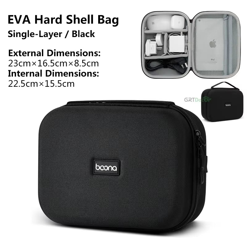 Hard Shell Digital Gadgets Storage Bag for Mac Adapter Mouse Data Cable Earphone HDD Electronics Gadgets Organizer Case