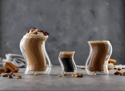 Pivot Double Insulated Tumblers - Set of 2 Exceptional Iced Coffee Tumbler, Elegant Bar Glasses for Coffee, Tea, or Cold Beverages for Hot Summers