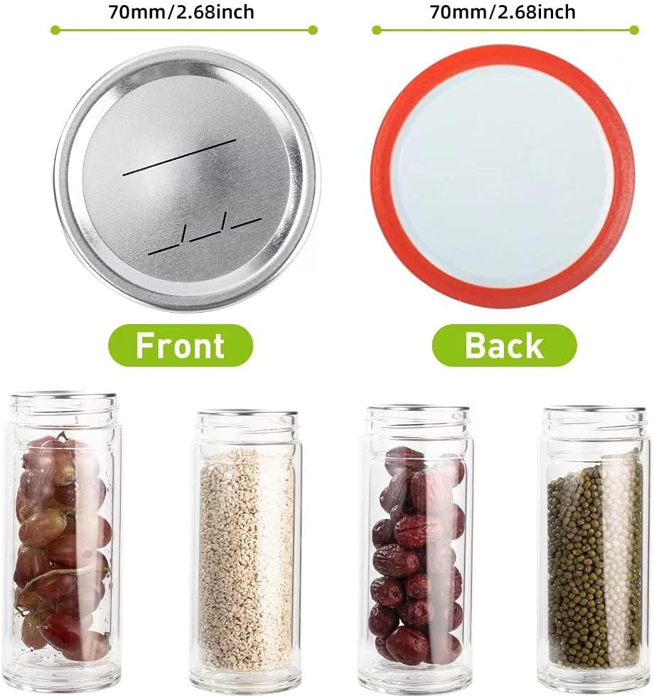 50-Count Regular Mouth Canning Lids for Ball, Kerr Jars, Wide Canning Lids 100% Fit Airtight, Leak Proof Rust-Proof