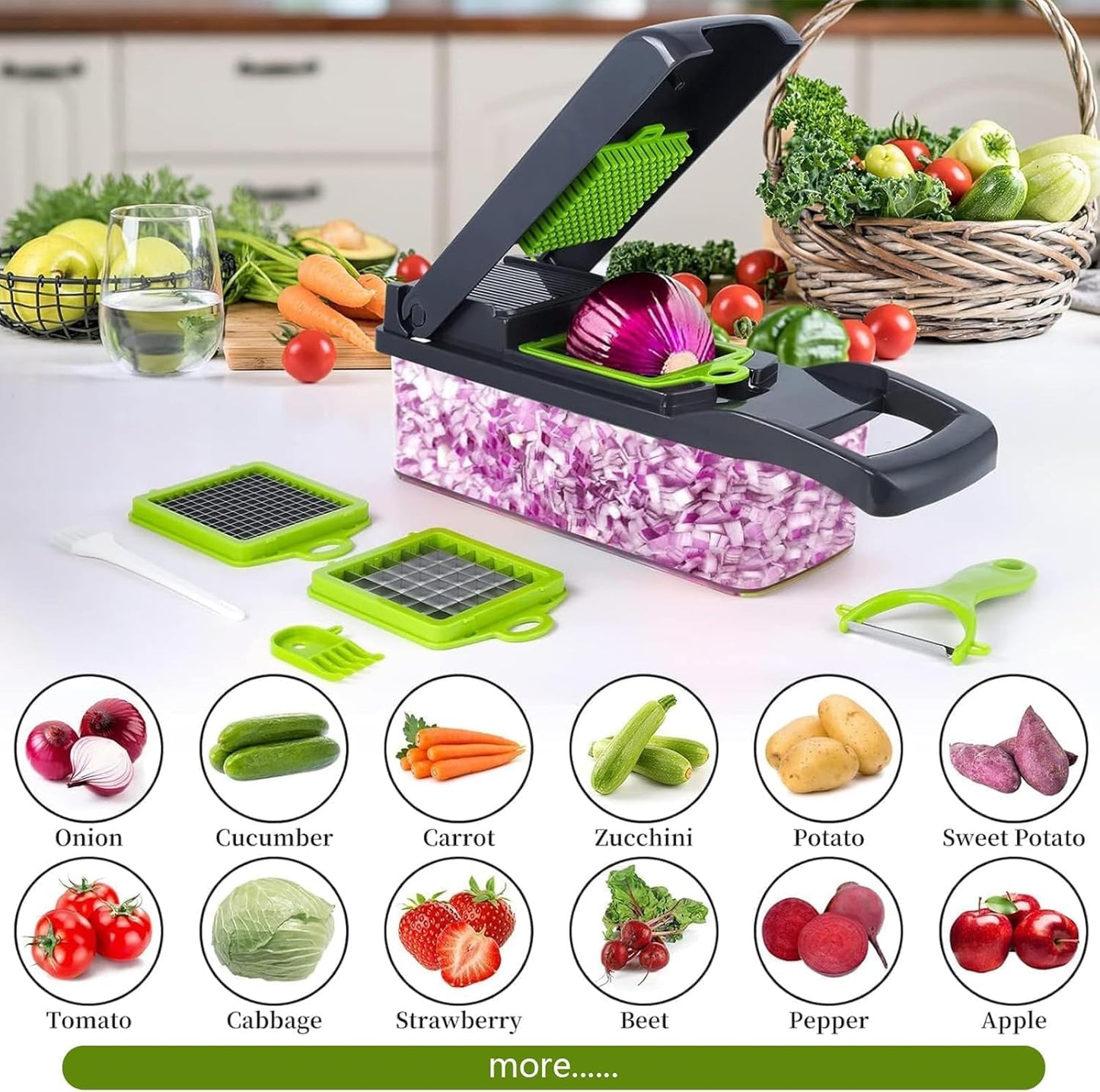15 in 1 Vegetable Chopper and Food Chopper with Container