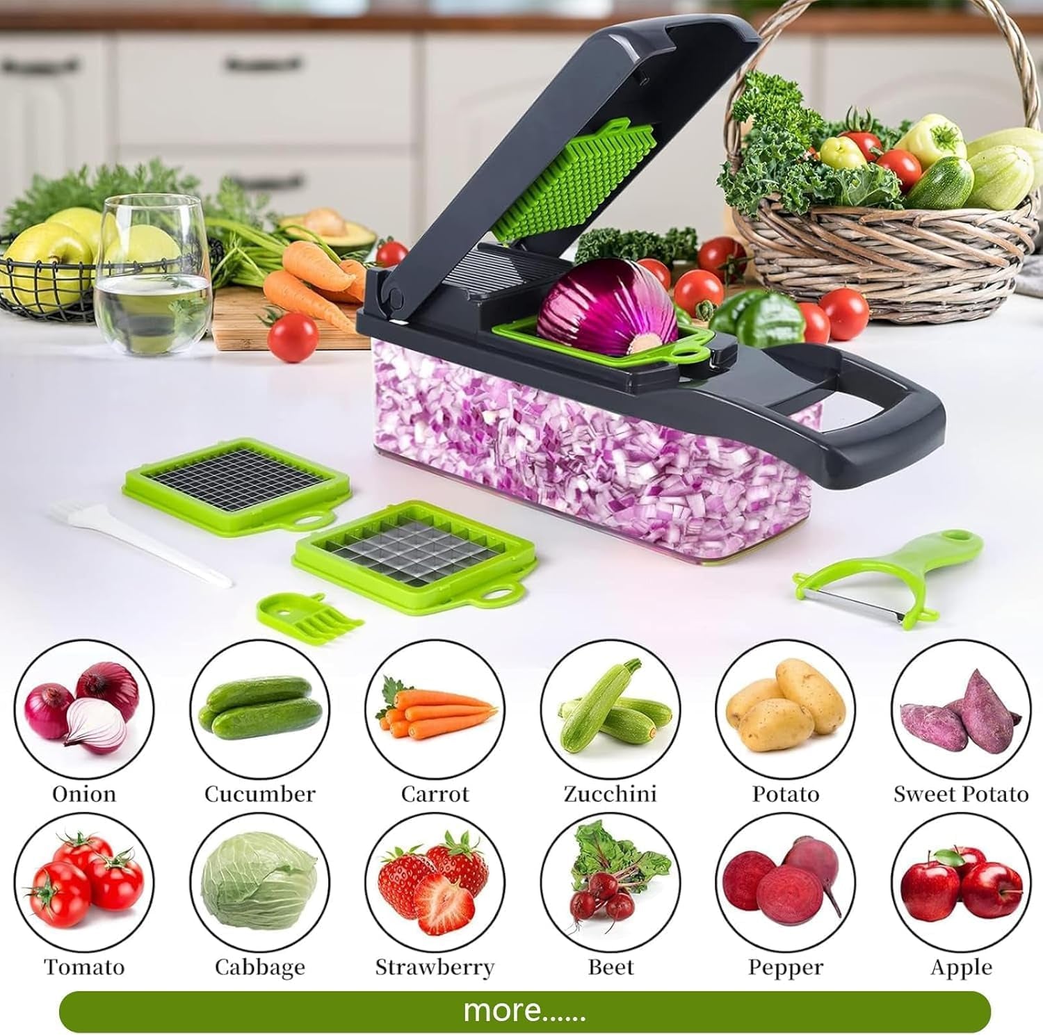 15 in 1 Vegetable Chopper and Food Chopper with Container