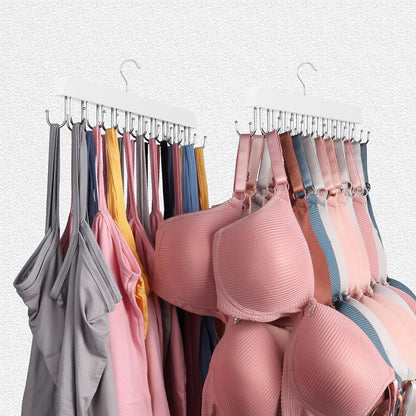 Bra Hangers for Closet Organizer,Tank Top Hanger with 20 Hooks,Space Saving Wooden Adjustable Hangers,Closet Organizers and Storage Suitable for Dorm, Apartments, Tank Tops, Bras, Hats