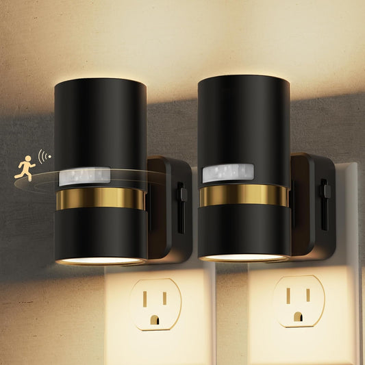 Motion Sensor Night Light with Adjustable Brightness - 2 Pack