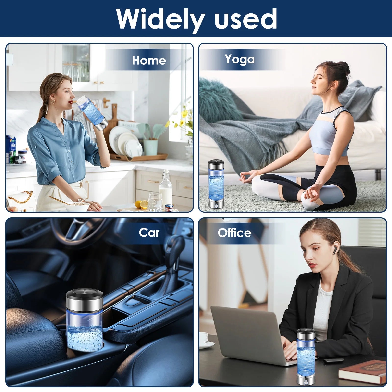 Hydrogen Water Bottle, Portable Rechargeable Bottle, Non-Slip, with Good Sealing.