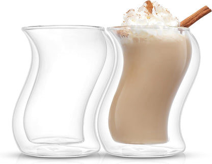 Pivot Double Insulated Tumblers - Set of 2 Exceptional Iced Coffee Tumbler, Elegant Bar Glasses for Coffee, Tea, or Cold Beverages for Hot Summers