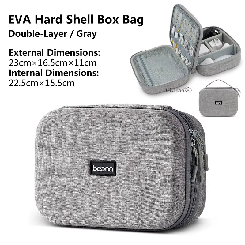 Hard Shell Digital Gadgets Storage Bag for Mac Adapter Mouse Data Cable Earphone HDD Electronics Gadgets Organizer Case