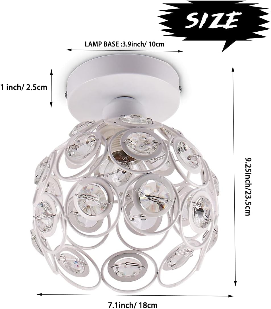 Mini Crystal Ceiling Light – Semi Flush Mount Chandelier