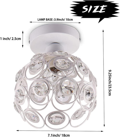 Mini Crystal Ceiling Light – Semi Flush Mount Chandelier