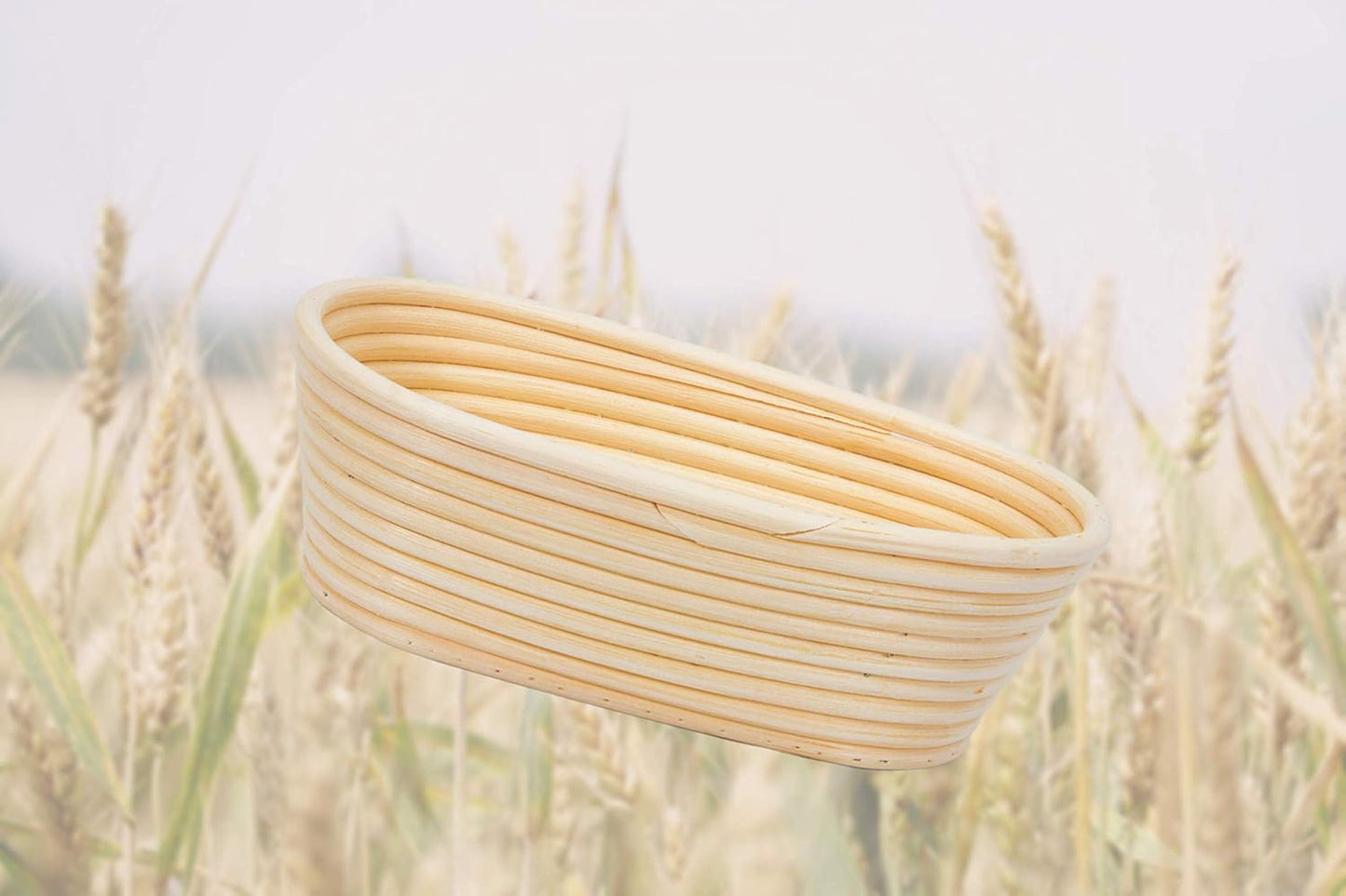 Oval Handmade Bread Proof Basket with Stencils for Professional & Home Bakers
