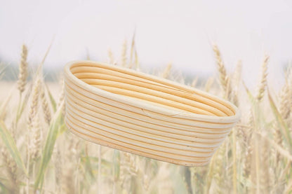 Oval Handmade Bread Proof Basket with Stencils for Professional & Home Bakers