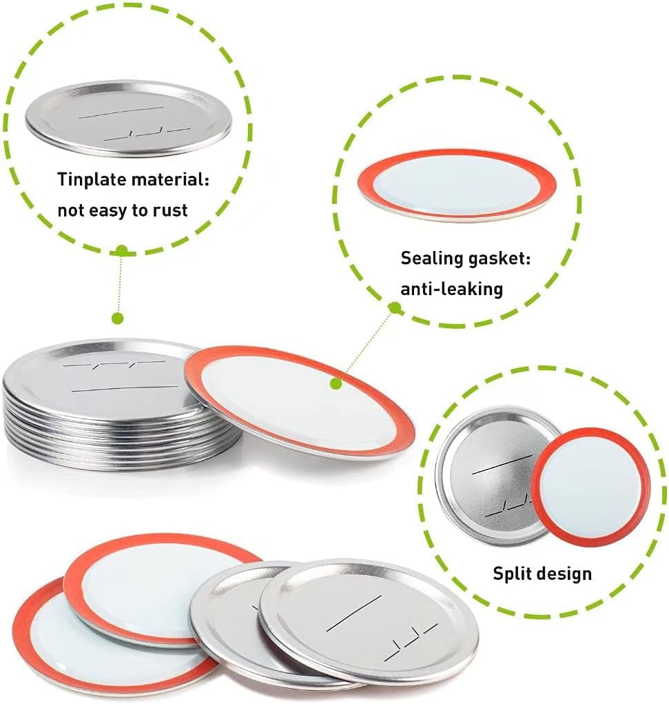 50-Count Regular Mouth Canning Lids for Ball, Kerr Jars, Wide Canning Lids 100% Fit Airtight, Leak Proof Rust-Proof