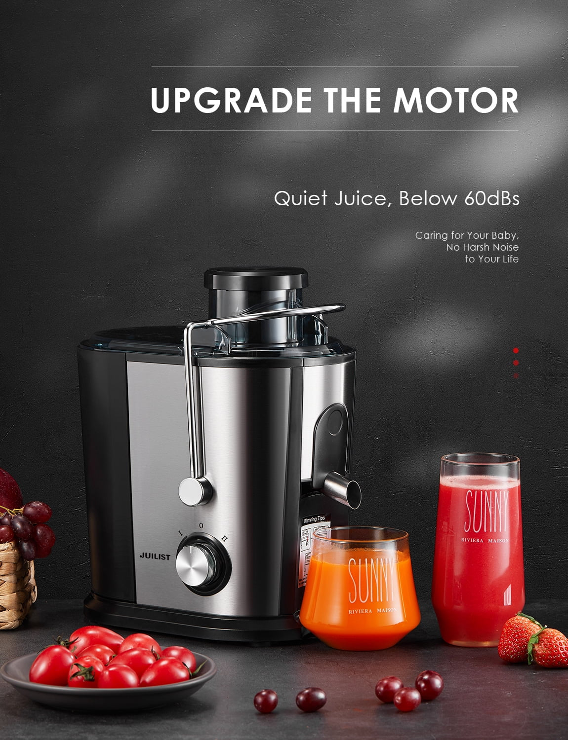 400W Electric Juicer Machine with Wide Feed Chute
