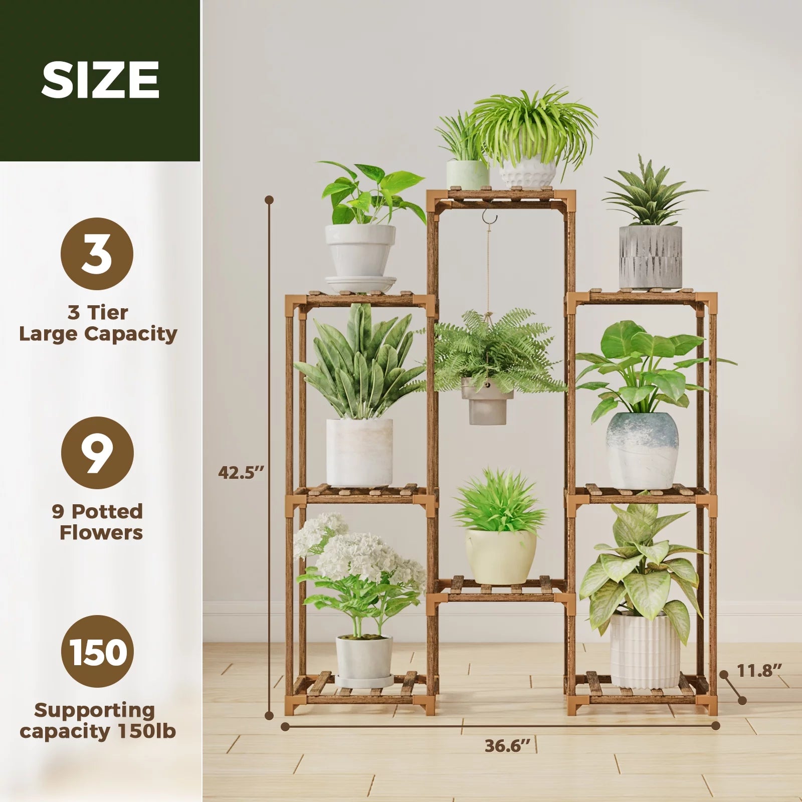 Wooden Tiered Plant Stand