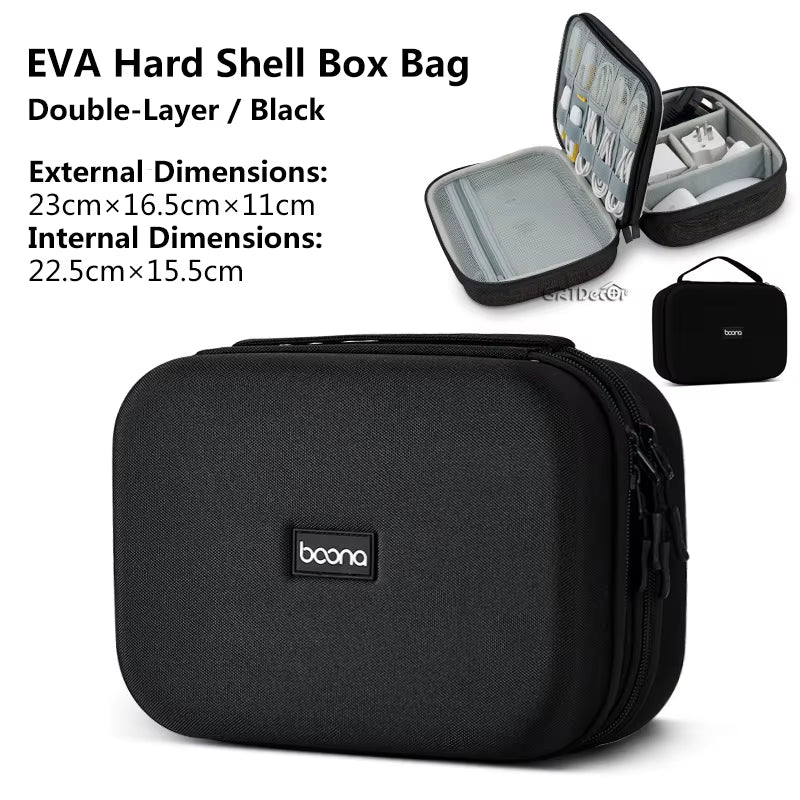 Hard Shell Digital Gadgets Storage Bag for Mac Adapter Mouse Data Cable Earphone HDD Electronics Gadgets Organizer Case