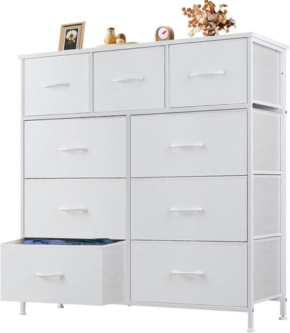 9 Drawers Storage Organizers Units, Closet Organizers and Storage for Clothes, Fabric Storage Drawer for Living Room, Chest of Dresser in 39.4" D X 11.8" W X 39.9" H, Grey