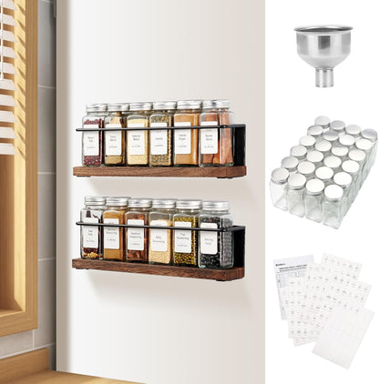4 Pack Strong Magnetic Spice Rack Organizer 