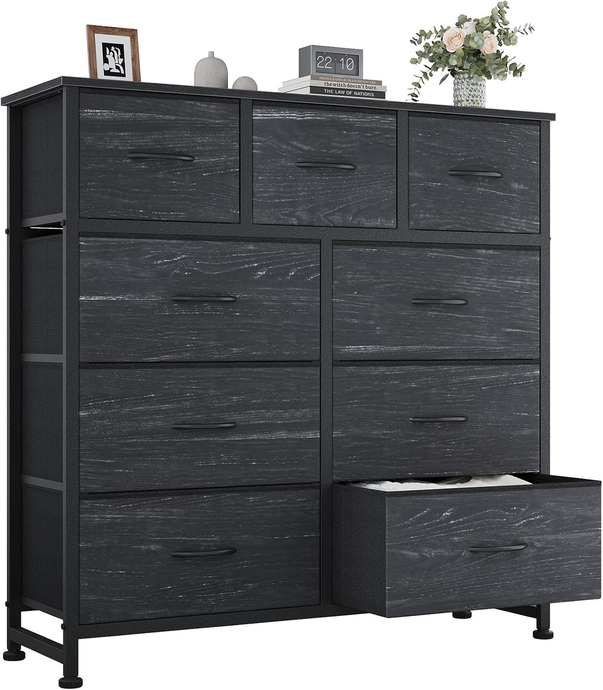 9 Drawers Storage Organizers Units, Closet Organizers and Storage for Clothes, Fabric Storage Drawer for Living Room, Chest of Dresser in 39.4" D X 11.8" W X 39.9" H, Grey