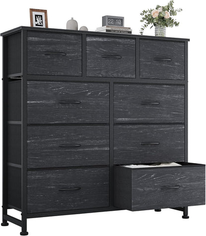 9 Drawers Storage Organizers Units, Closet Organizers and Storage for Clothes, Fabric Storage Drawer for Living Room, Chest of Dresser in 39.4" D X 11.8" W X 39.9" H, Grey