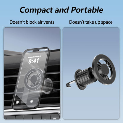 for [Magsafe Car Mount] [360°Flexible Rotation] [20X Strong Magnets] Upgraded Metal Hook, Hands-Free Phone Holder Fit for Iphone 16/15/14/13/12 Series, Black