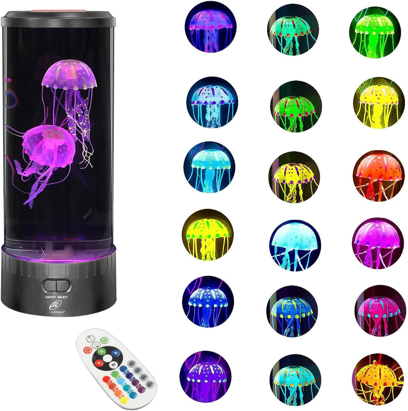 Large round LED Jellyfish Sensory Lamp – the Ultimate Sensory Fake Aquarium for Decoration, Autism, ADHD, Stress & Anxiety Relief – Ideal Gift