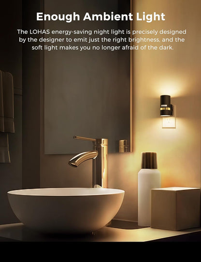 Motion Sensor Night Light with Adjustable Brightness - 2 Pack