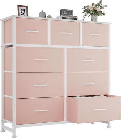 9 Drawers Storage Organizers Units, Closet Organizers and Storage for Clothes, Fabric Storage Drawer for Living Room, Chest of Dresser in 39.4" D X 11.8" W X 39.9" H, Grey