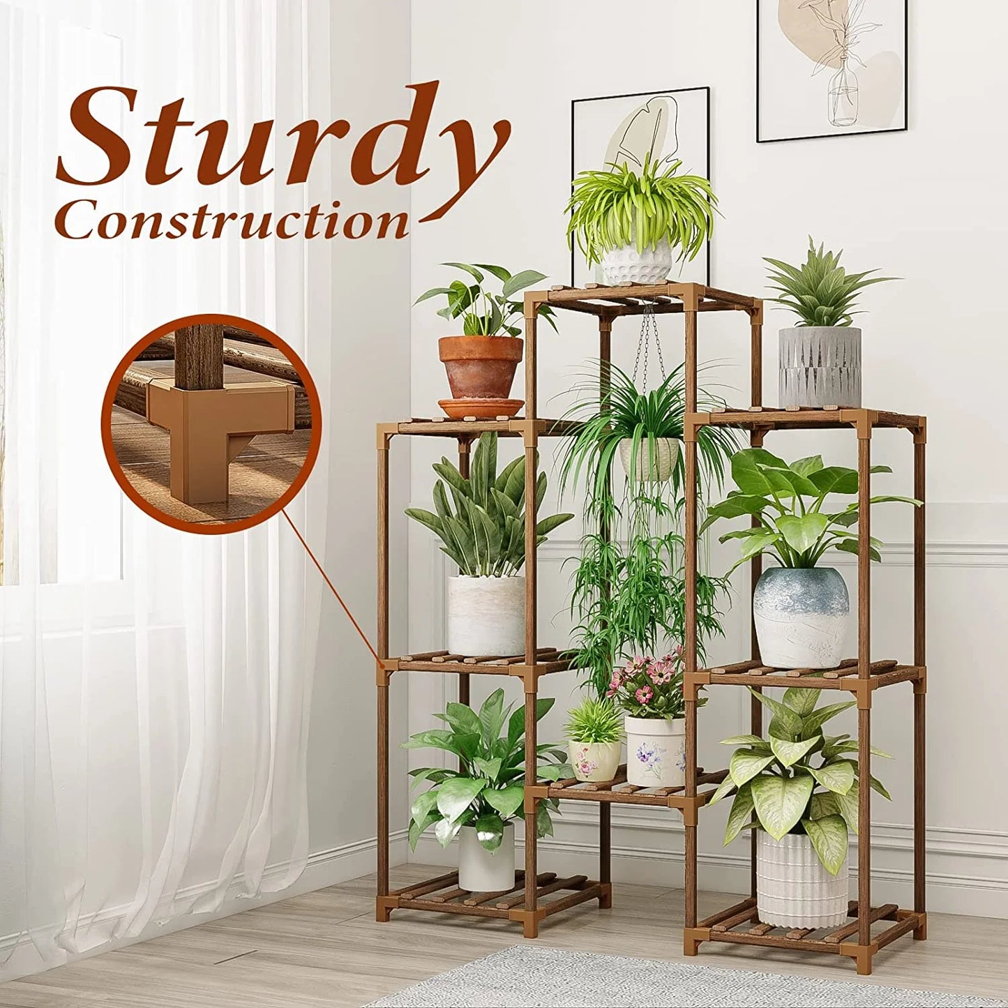 Wooden Tiered Plant Stand