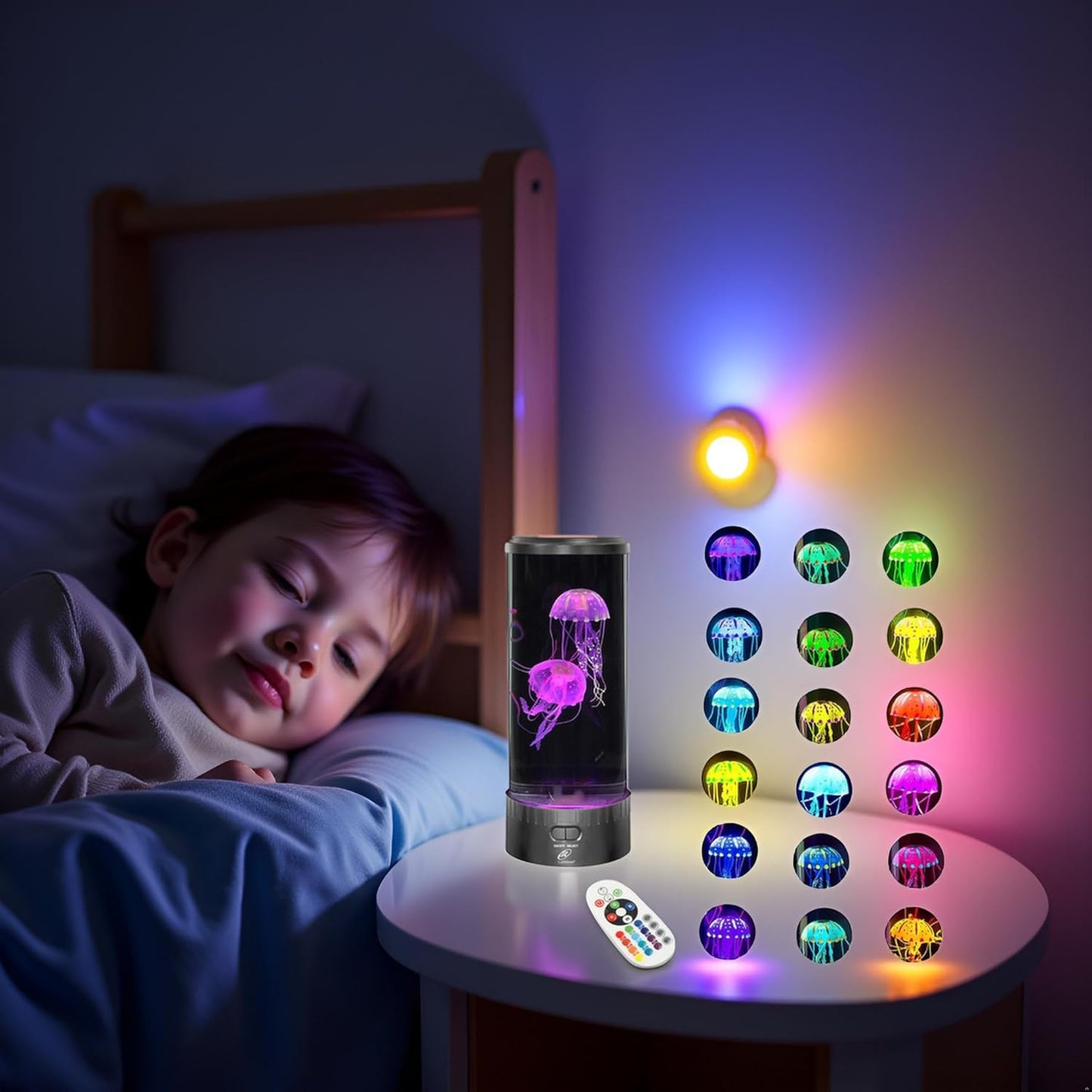 Large round LED Jellyfish Sensory Lamp – the Ultimate Sensory Fake Aquarium for Decoration, Autism, ADHD, Stress & Anxiety Relief – Ideal Gift