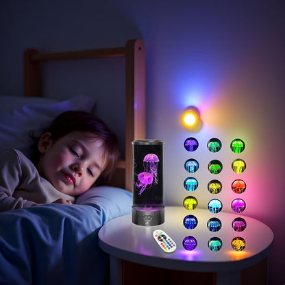 Large round LED Jellyfish Sensory Lamp – the Ultimate Sensory Fake Aquarium for Decoration, Autism, ADHD, Stress & Anxiety Relief – Ideal Gift