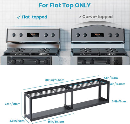 2 Tier Strong Magnetic Oven Shelf with 2 Anti-Slip Mats & 4 Hooks