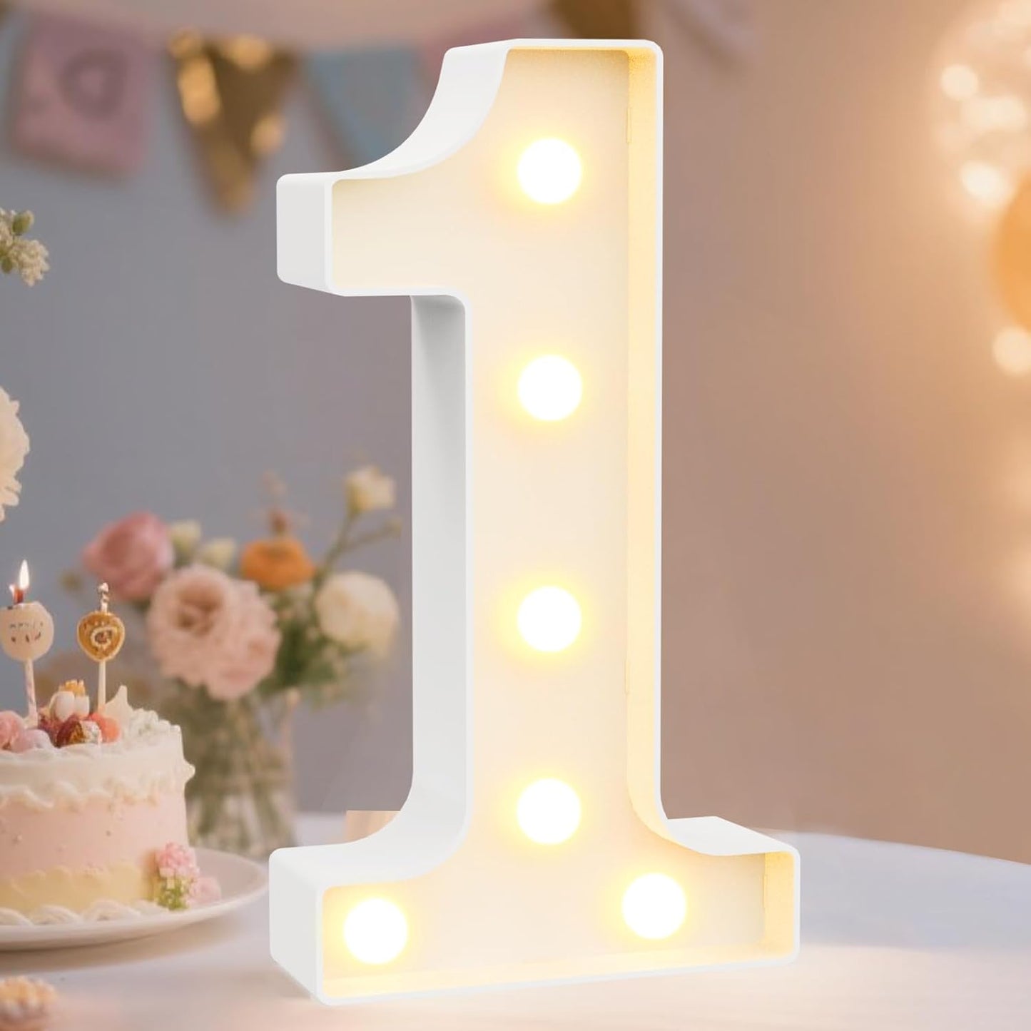 Decorative Led Light up Number Letters, Marquee Number Lights Sign Party Wedding Decor